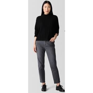 Eileen Fisher Organic Cotton Slim Stretch Mid-Rise Jeans in Black Size XS